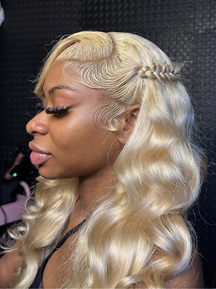 Dorsanee 200 Density 613 Blonde Wand Curls 13x4 Lace Front Loose Deep Wave Human Hair Wigs