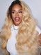 Dorsanee 613 Blonde With Dark Roots Body Wave 13x4 Lace Front Human Hair Wig