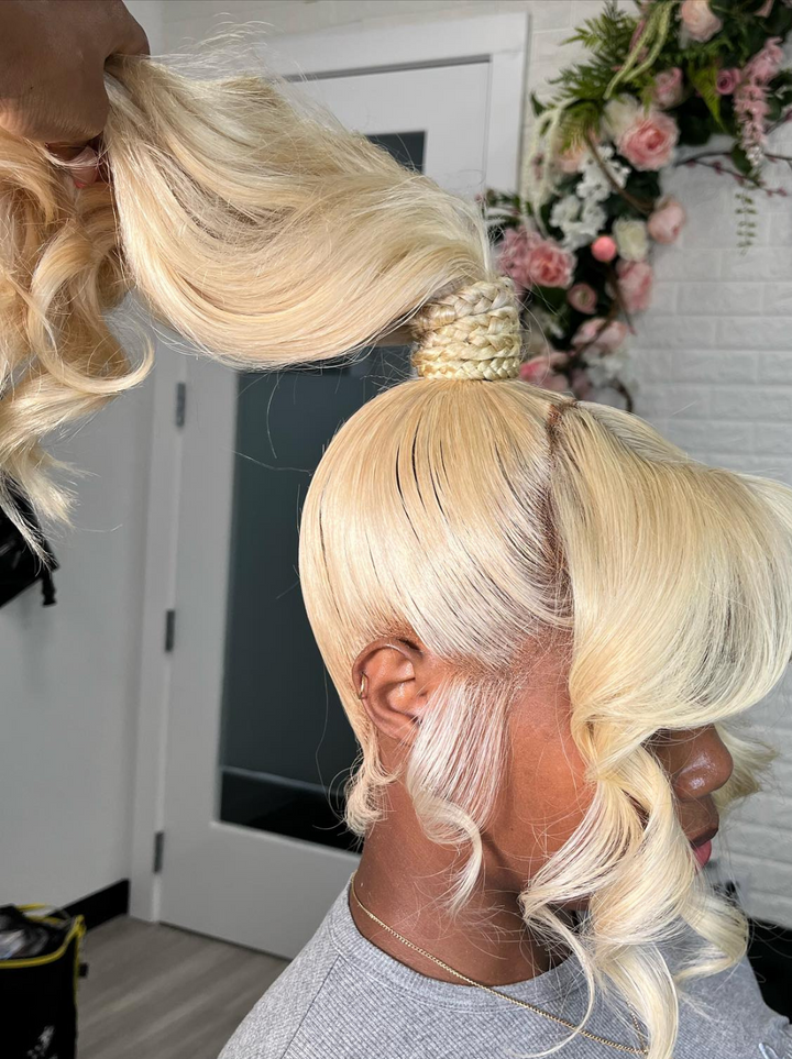 Dorsanee Full Lace Front 613 Blonde Straight Body Wave Human Hair Wigs