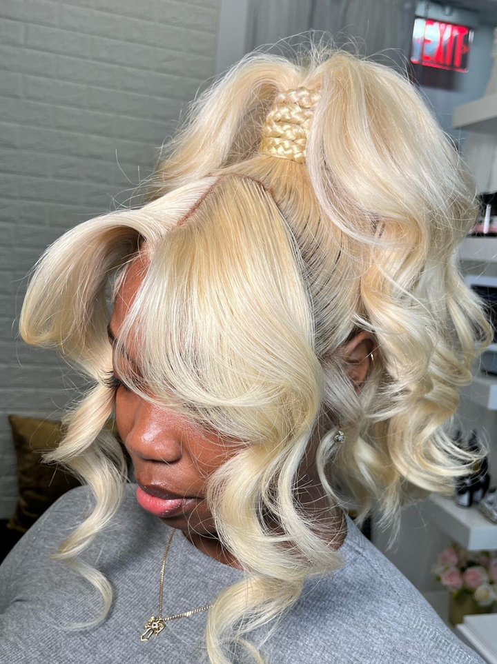 Dorsanee Full Lace Front 613 Blonde Straight Body Wave Human Hair Wigs