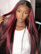 Dorsanee 99J Burgundy Red Highlight 13×4 HD Lace Front Straight Human Hair Wigs