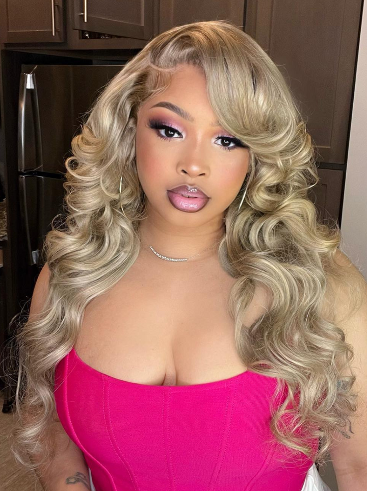 Dorsanee Ash Blonde 200 Density 13x4 Lace Front Body Wave Virgin Human Hair Wigs