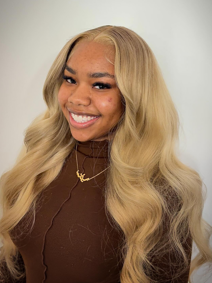 Dorsanee Dirty Ash Blonde Body Wave 13x4 Lace Front Closure Human Hair Wigs