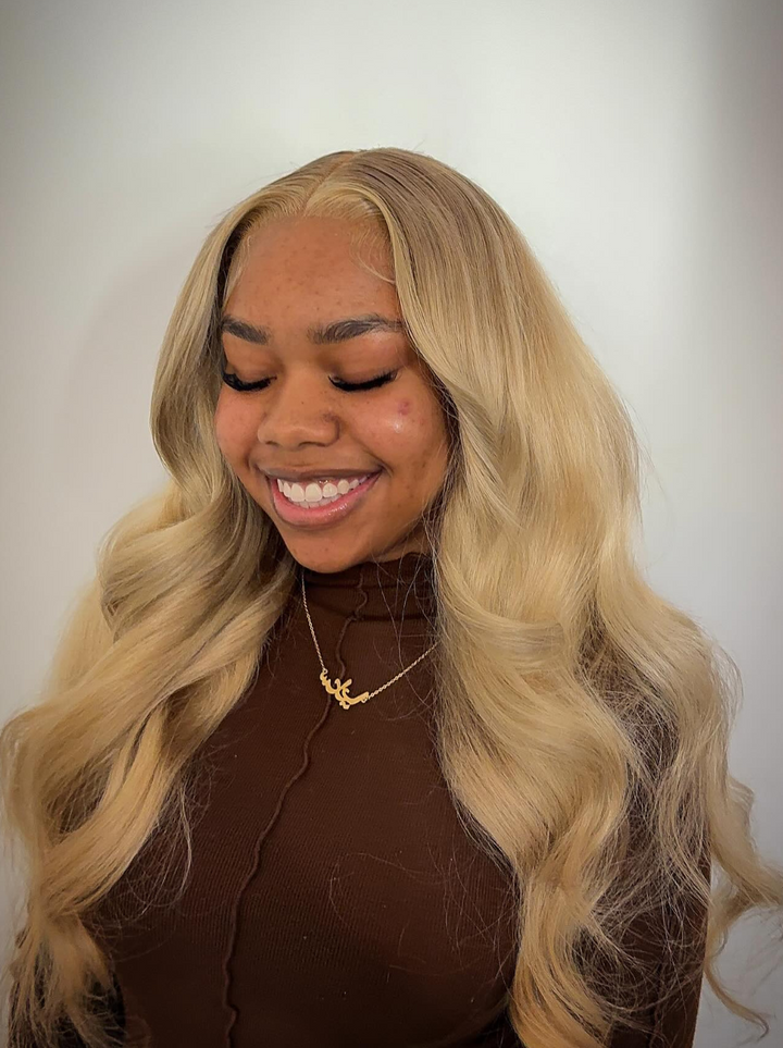 Dorsanee Dirty Ash Blonde Body Wave 13x4 Lace Front Closure Human Hair Wigs