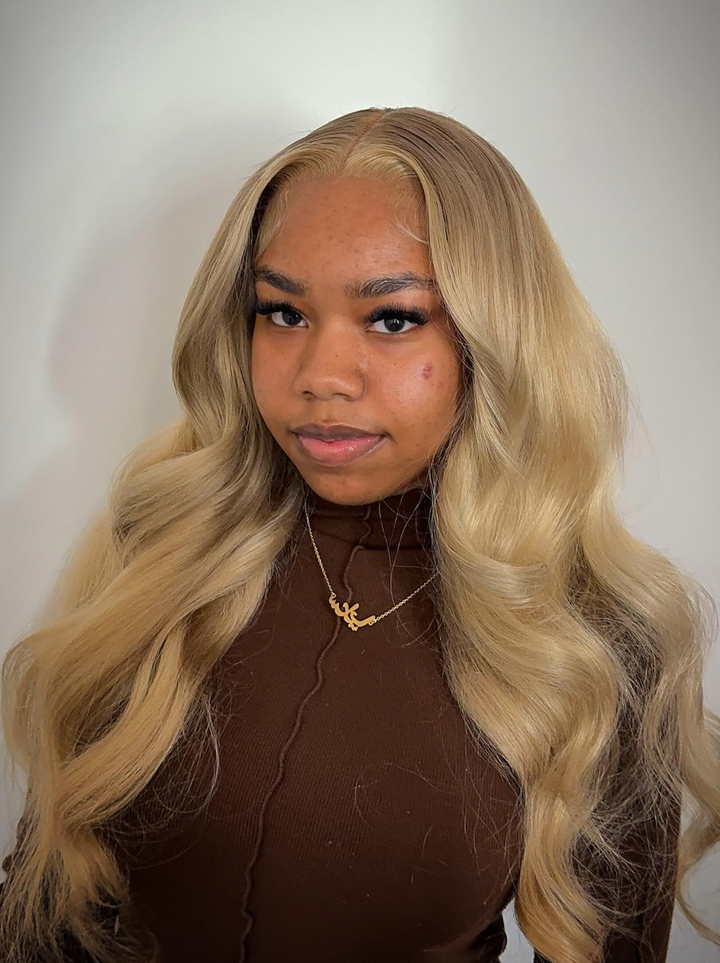 Dorsanee Dirty Ash Blonde Body Wave 13x4 Lace Front Closure Human Hair Wigs