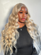 Dorsanee Ash Blonde Loose Wave Curls 13x4 Lace Front Human Hair Wigs