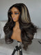 Dorsanee Balayage Black Brown Highlights 13x4 Lace Front Virgin Human Hair Wigs