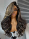 Dorsanee Balayage Black Brown Highlights 13x4 Lace Front Virgin Human Hair Wigs