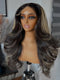 Dorsanee Balayage Black Brown Highlights 13x4 Lace Front Virgin Human Hair Wigs
