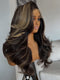 Dorsanee Balayage Black Brown Highlights 13x4 Lace Front Virgin Human Hair Wigs