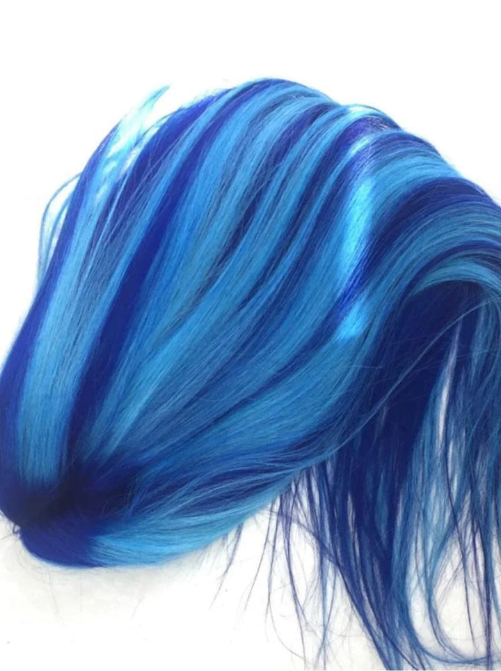 Dorsanee Balayage Dark Light Ocean Blue Money Piece 13x4 Lace Front Human Hair Wigs