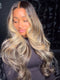 Dorsanee Black With Blonde Highlight Streaks 13x4 Lace Front Virgin Human Hair Wigs