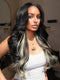 Dorsanee Black With Brown Highlight Streak 13x4 Lace Front Virgin Human Hair Wig