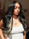 Dorsanee Black With Brown Highlight Streak 13x4 Lace Front Virgin Human Hair Wig