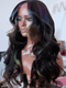 Dorsanee Black With Purple Blue Green Skunk Stripe HD Lace Front Human Hair Wig