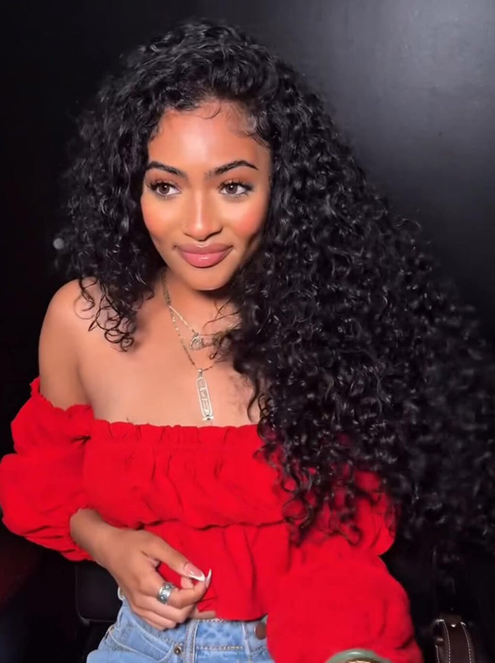 Dorsanee Bouncy Spiral Loose Water Wave Curls 13x4 Lace Front Virgin Human Hair Wigs