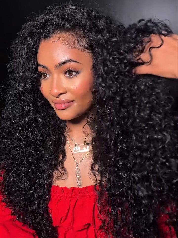 Dorsanee Bouncy Spiral Loose Water Wave Curls 13x4 Lace Front Virgin Human Hair Wigs