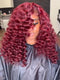 Dorsanee Bouncy 99J Red Wand Curls 13x4 Lace Front Virgin Human Hair Wigs