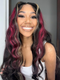 Dorsanee Black and Brown Red Highlight 13x4 Lace Front Body Wave Human Hair Wigs