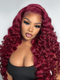 Dorsanee Burgundy Loose Deep Wave Wand Curls 13x4 Lace Front Virgin Human Hair Wigs