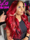 Dorsanee Burgundy Red With Honey Blonde Skunk Stripe 13x4 Lace Front Virgin Human Hair Wigs