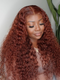 Dorsanee #33 Reddish Brown Water Wave HD Lace Frontal Pre-Cut & Pre-Plucked Glueless Wig