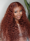 Dorsanee Pre-Plucked Wear Go Glueless Reddish Brown Water Wave Hair 180% Density 13x4 HD Lace Front Wig 30 32 Inch Long Water Wave Hair