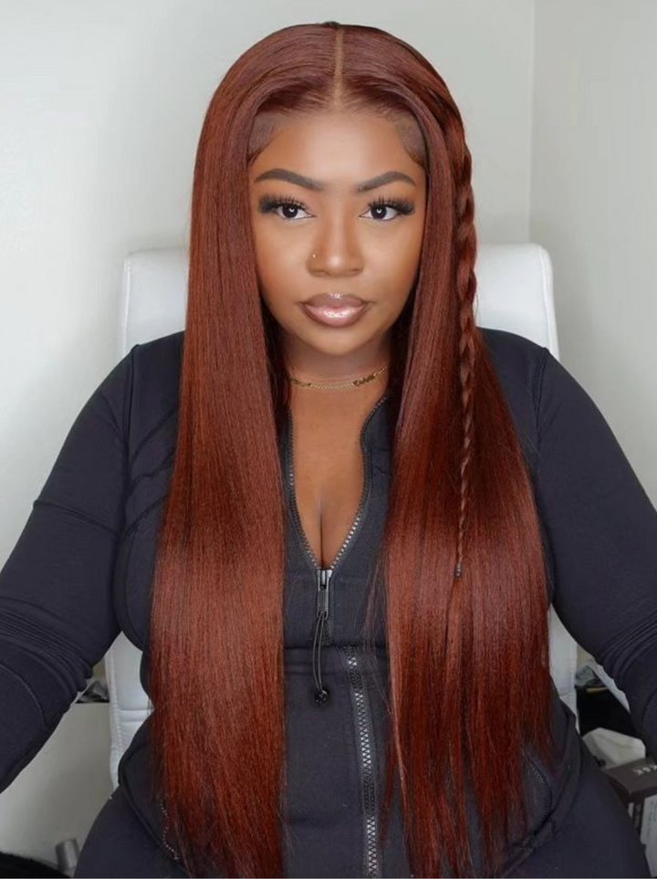 Dorsanee Lace Wig Straight Hair Reddish Brown Color Wear Go Glueless Wig 5x5 HD Lace Wig
