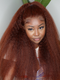 Dorsanee 250 Density Chocolate Reddish Brown Yaki Kinky Straight 13x4 Lace Front Human Hair Wigs