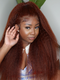 Dorsanee 250 Density Chocolate Reddish Brown Yaki Kinky Straight 13x4 Lace Front Human Hair Wigs