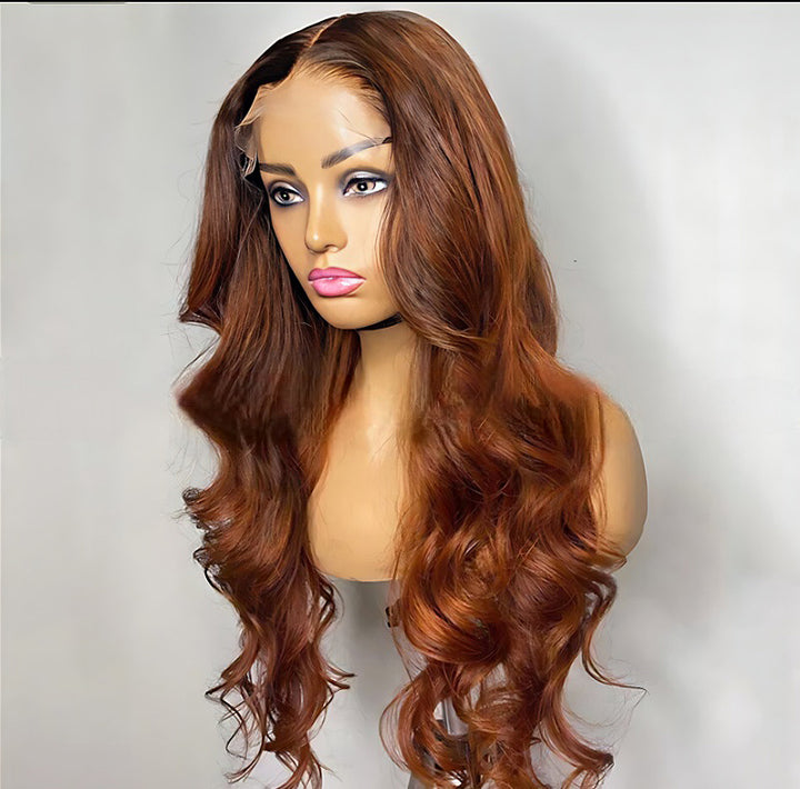 Dorsanee Cinnamon Chocolate Brown Colored Hair 13x4/5x5 HD Lace Front Body Wave Human Hair Wigs For Women
