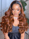 Dorsanee Copper Brown DarK Roots Loose Wave 13x4 Lace Front Human Hair Wigs