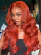 Dorsanee Copper Red Ginger 13x4 Transparent Lace Front Human Hair Wig