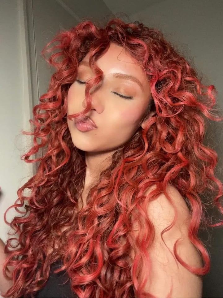 Dorsanee Copper Red Ginger Loose Curls 13x4 HD Lace Front Human Hair Wig