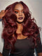 Dorsanee Halloween Cosplay 99J Burgundy Red Curtain Bangs 13x4 Lace Front Human Hair Wigs