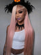 Dorsanee Halloween Cosplay Ombre Blonde Pastel Pink Straight 13x4 Lace Front Human Hair Wigs