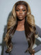 Dorsanee Halloween Cosplay Peekaboo honey Blonde Brown Dark Roots 13X4 Lace Front Human Hair Wigs