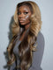 Dorsanee Halloween Cosplay Peekaboo honey Blonde Brown Dark Roots 13X4 Lace Front Human Hair Wigs
