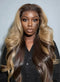 Dorsanee Halloween Cosplay Peekaboo honey Blonde Brown Dark Roots 13X4 Lace Front Human Hair Wigs
