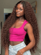 Dorsanee Dark Chocolate Brown Jerry Kinky Curly 13x4 Lace Front Human Hair Wigs 200 250 Density