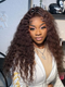 Dorsanee Ready to Wear Reddish Brown Deep Curly Glueless Human Hair Wig Pre Plucked with Baby Hair