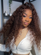 Dorsanee 250 Density Chocolate Brown Deep Wave Curly 13x4 Lace Front Human Hair Wigs