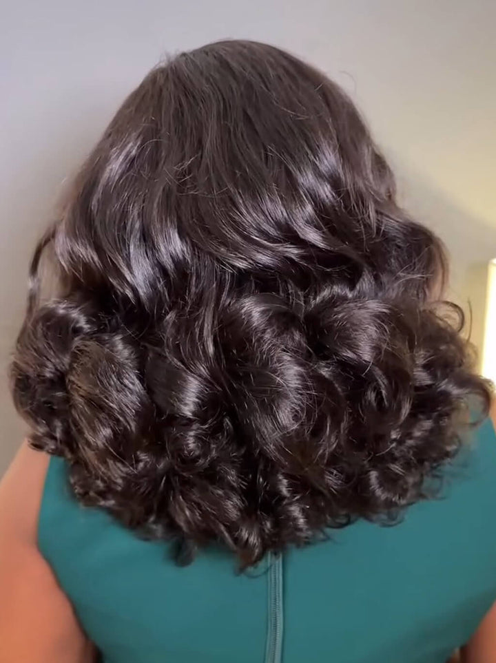 Dorsanee Elegant Shoulder Length Bouncy Loose Wave 13x4 Lace Front Human Hair Wigs