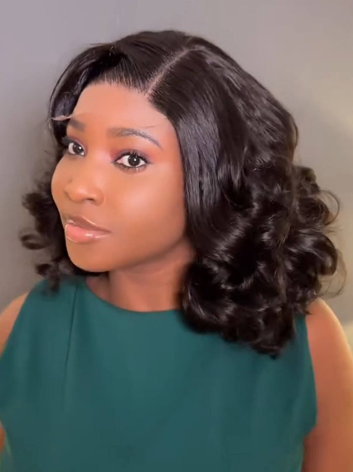 Dorsanee Elegant Shoulder Length Bouncy Loose Wave 13x4 Lace Front Human Hair Wigs