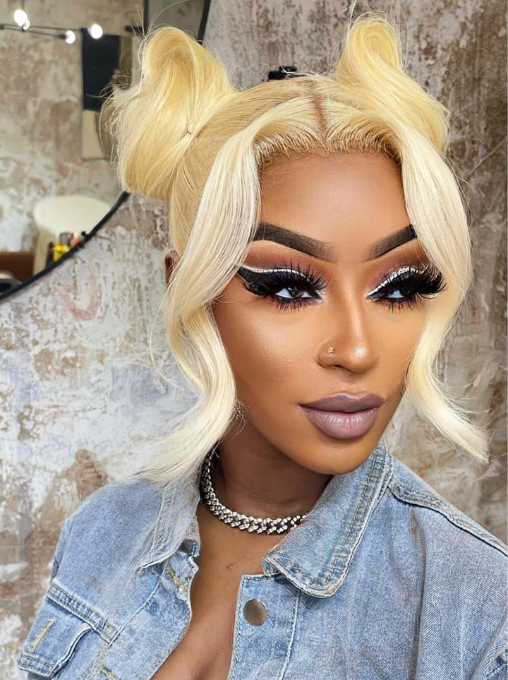 Dorsanee Full Lace Front 613 Blonde Straight Body Wave Human Hair Wigs