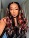 Dorsanee Ginger Orange on Black Highlight 13x4 HD Lace Front Body Wave Human Hair Wigs