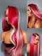 Dorsanee Blue Red Blonde Highlight 13x4 HD Lace Front Body Wave Human Hair Wigs
