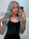 Dorsanee Grayish Blue 13x4 Lace Front Virgin Human Hair Wigs 200 Density