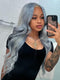 Dorsanee Grayish Blue 13x4 Lace Front Virgin Human Hair Wigs 200 Density