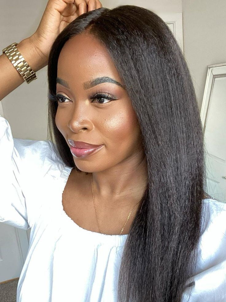 Dorsanee 13x4 Lace Front Kinky Straight Human Hair Wigs with Baby Hair 180% Density Affordable Wigs For Women